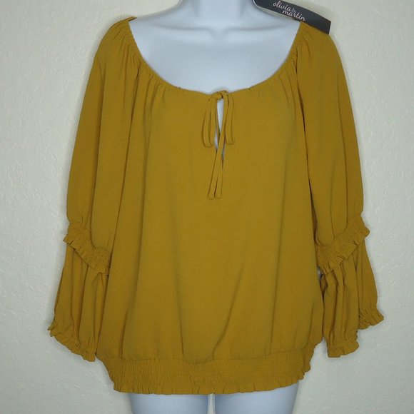 Olivia & Martin* Women's Long Sleeve Keyhole Boat Neck Pullover Blouse~ Large - Picture 1 of 7
